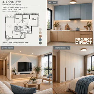 Official Project Direct Modern Coastal BTO package design board